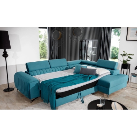 Угловой диван-кровать голубой Solar 77
