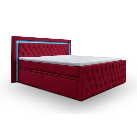 Continental bed Royal + LED, with drawers